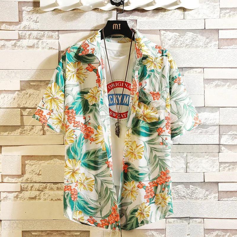 Summer Hong Kong-style Casual Shirt, Loose Short-sleeved