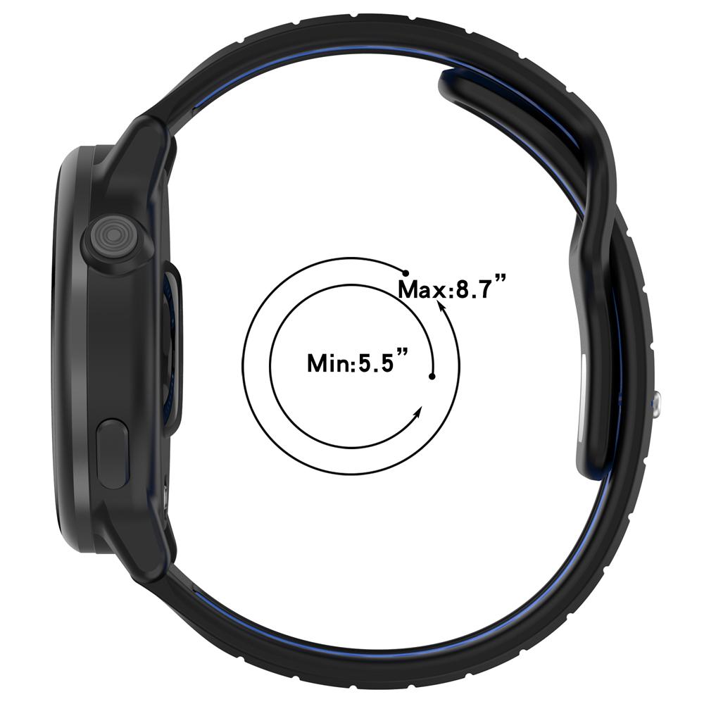 Силиконовый ремешок 20 мм 22 мм для Garmin Forerunner 245 645 255 265 с горизонтальной полосой, двухцветный, дышащий.