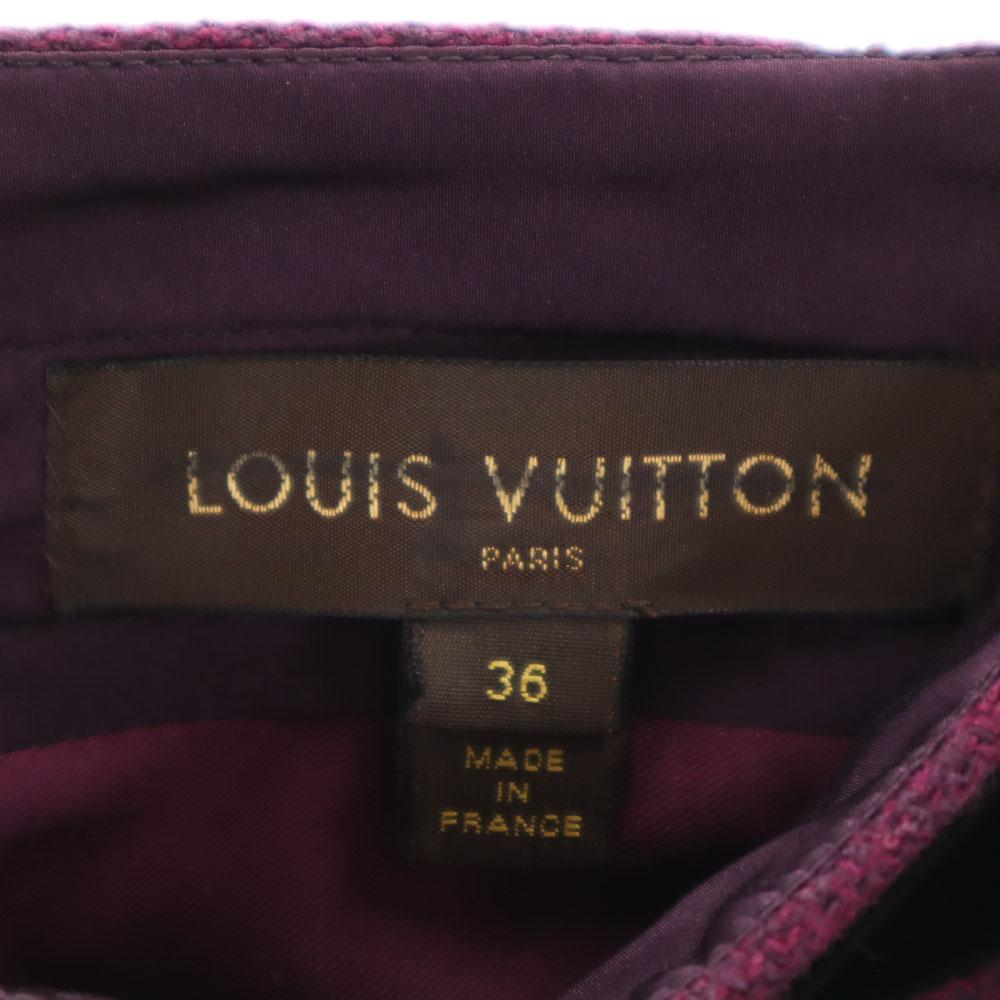 Louis Vuitton Французская шерстяная юбка миди 36 Фиолетовая Застежка-молния сзади Женская Б/у