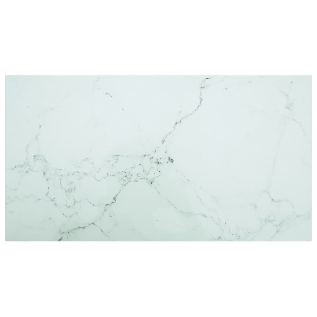 Vidaxl Blat Stołu, Biały, 120X65 Cm, 8 Mm, Szkło Z Teksturą Marmuru