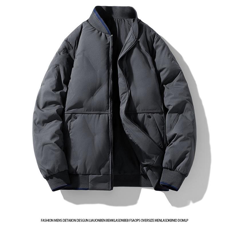 Winter New Cotton Jacket Men's Trendy Baseball Jersey Simple Versatile Stand-up Collar Cotton-padded Jacket