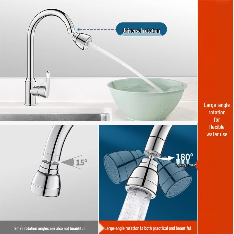 Rotating Anti-Splash Kitchen Sink Faucet Extension Aerator
