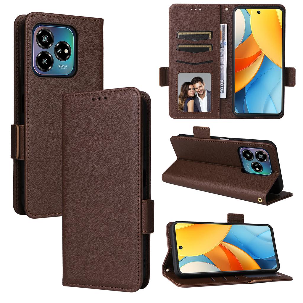 Чехол для ZTE Axon 60 Lite/Blade V60 Vita с ремешком на запястье, текстура личи, кошелек из ПУ кожи, чехол для телефона