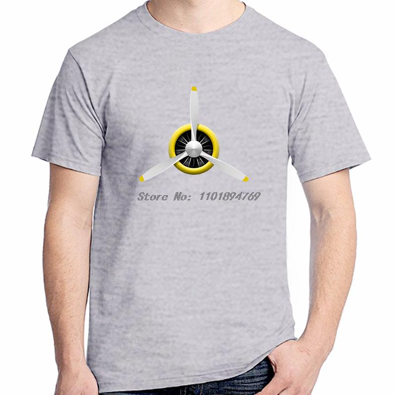 Sayings Vintage Aviation Airplane Propeller With Radial Engine Fashion Summer Short Sleeve Tshirt High Quality Cotton Tshirt