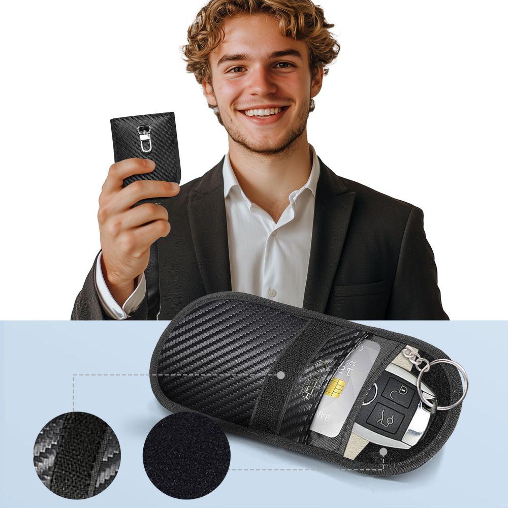 Клетка Фарадея Tech-Protect Klr100 Чехол Блокиратор Сигнала RFID для Бесключевого Доступа Карбон