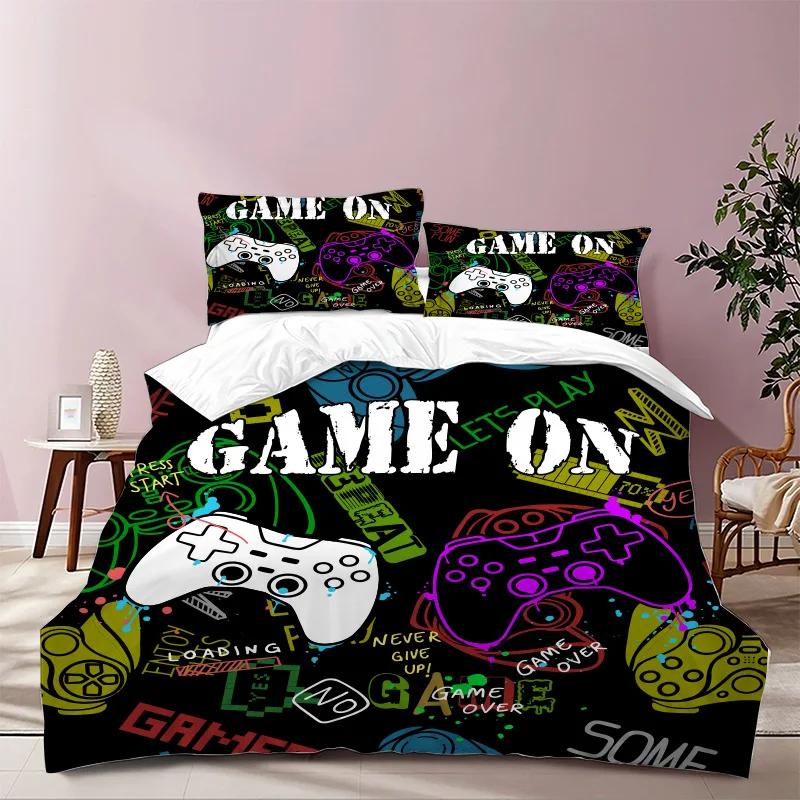 Gamepad Controller Bedroom Bedding Sets For Boys Teen Gaming Duvet Cover Set Twin Size,Play Video Games Comforter Cover Bed Set