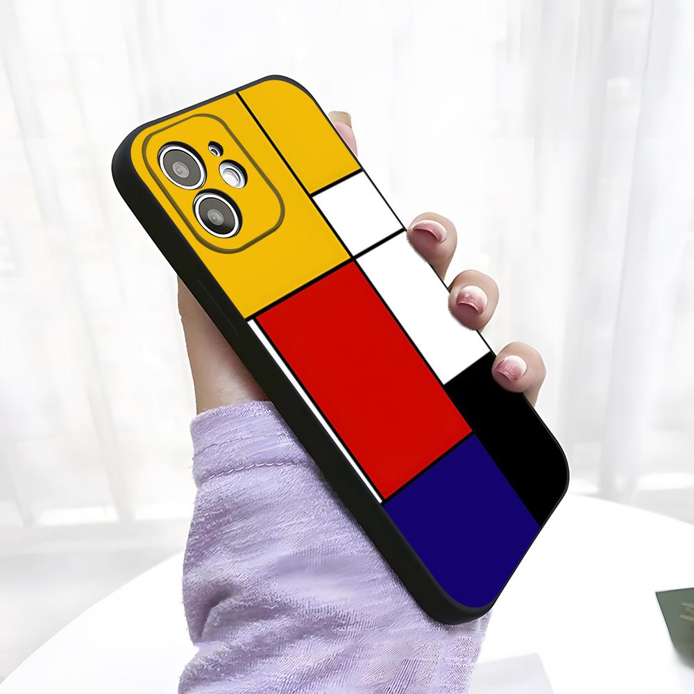 Чехол для телефона с абстрактным узором Пита Мондриана Для IPhone 17 Pro Max 15 Pro 16 14 Plus 12 13 Mini 11 Pro Ударопрочный Мягкий Чехол