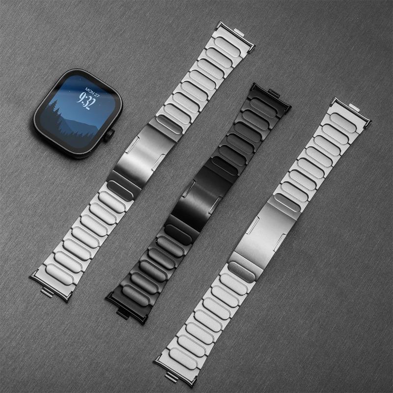 Новый металлический титановый ремешок для часов для Xiaomi mi Band 9 Pro/8 Pro Роскошный металлический сменный ремешок для Redmi Watch 6 5 4 Браслет для часов