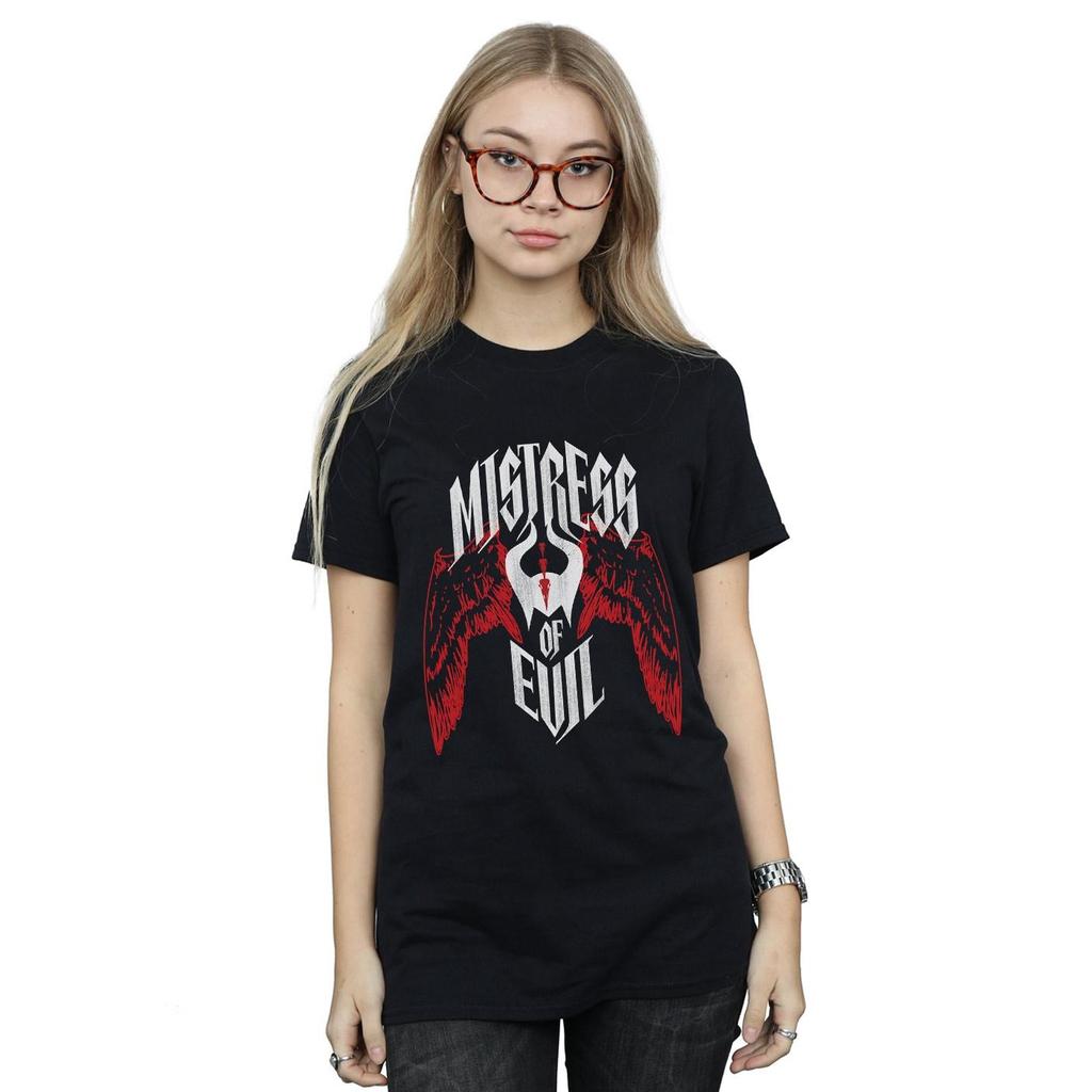 Disney Womens/Ladies Maleficent Mistress Of Evil Wings Cotton Boyfriend T-Shirt