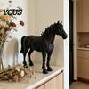 Современная фигурка лошади для рабочего стола, реалистичная 3D-печатная статуэтка, коллекционная статуэтка животного для декора дома, Фэн-шуй украшения для офиса, элегантные