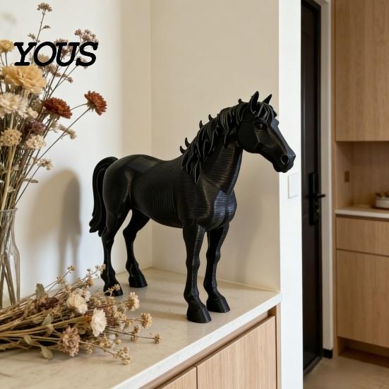 Современная фигурка лошади для рабочего стола, реалистичная 3D-печатная статуэтка, коллекционная статуэтка животного для декора дома, Фэн-шуй украшения для офиса, элегантные