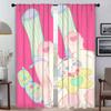 Розовые шторы в виде кота, тюль для детской комнаты, затемняющие шторы для спальни, шторы для домашнего интерьера, 2 шт., перегородка для гостиной, кухни