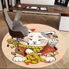 1pc Anime Cat with Gold Coin Round Carpet - Office Chair Mat, Non-Slip Rug for Home Decor, Seasonal Gift, Suitable for Office, Living Room, Bedroom, G