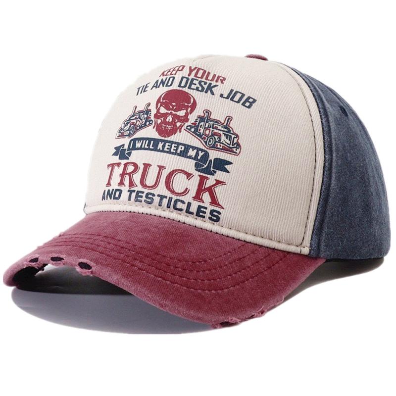 Новая унисекс кепка из стираного хлопка с принтом черепа, состаренная бейсболка для мужчин и женщин, регулируемая повседневная модная шляпа для папы