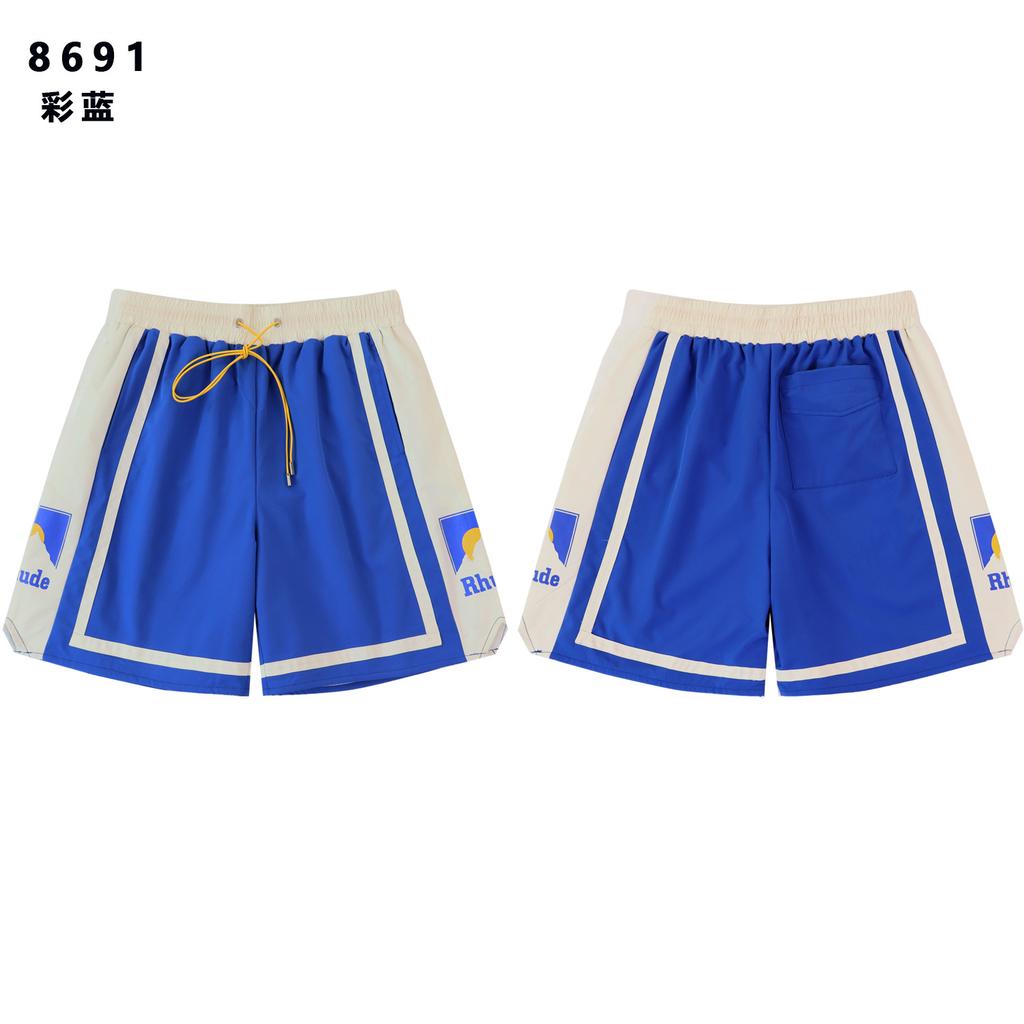 American trendy brand RHUDE 3M reflective letter printing casual sports shorts men's and women's same five-point pants