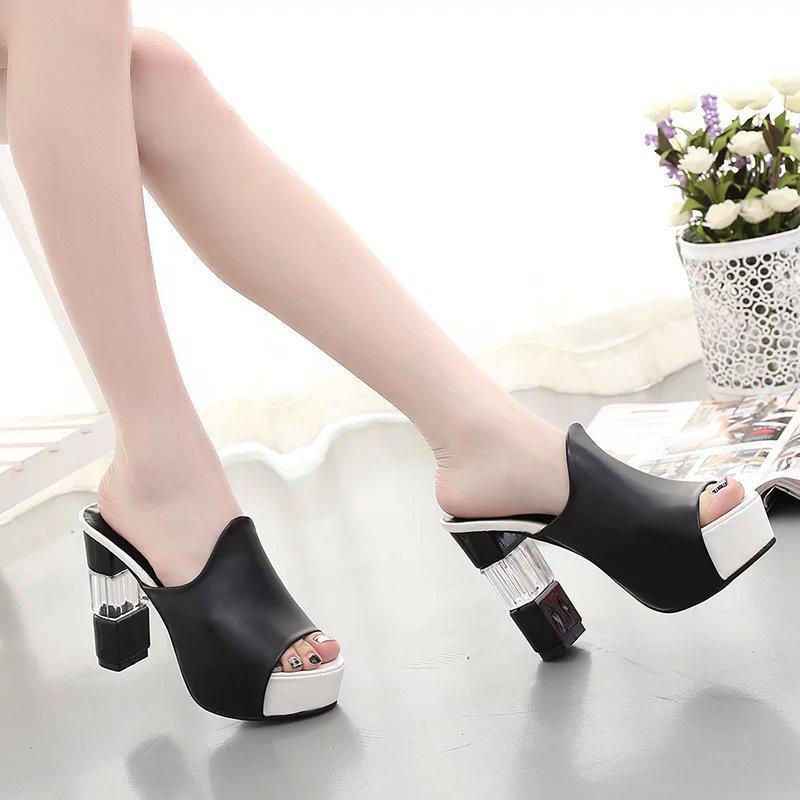 Сексуальные босоножки на каблуке, женские сандалии для вечеринок, летние женские сандалии-гладиаторы, повседневные тапочки на платформе с открытым носком, босоножки на высоком каблуке для отдыха