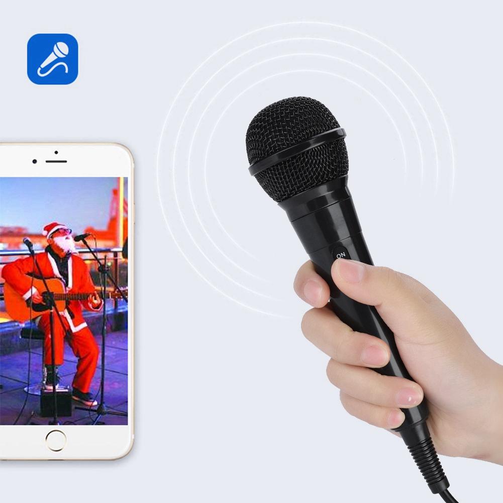 Portable Handheld Moving-coil Wired Dynamic Microphone Clear Voice For Karaoke (Black)