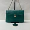 [Б/У] Serpenti Forever Черная Эмалированная Голова Змеи Застежка Клапан Кожаная Сумка на Плечо Средняя - Отличное Состояние #DL432K