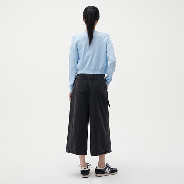 LAP Tuckle Decal Buckle Cropped Wide Pants Ar1Dp268