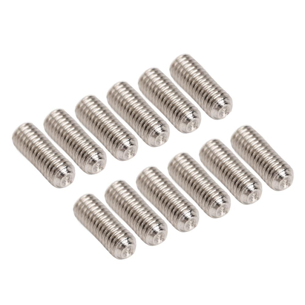 12PCS Metal Guitar Bridge Saddle Screws Silver Color Guitar Bridge Hardware Kit For Electric Guitar