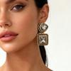 Изысканная Мода Ретро Элегантный Сплав со Стразами Геометрические Четырехугольные Серьги-Подвески Повседневные Универсальные Женские