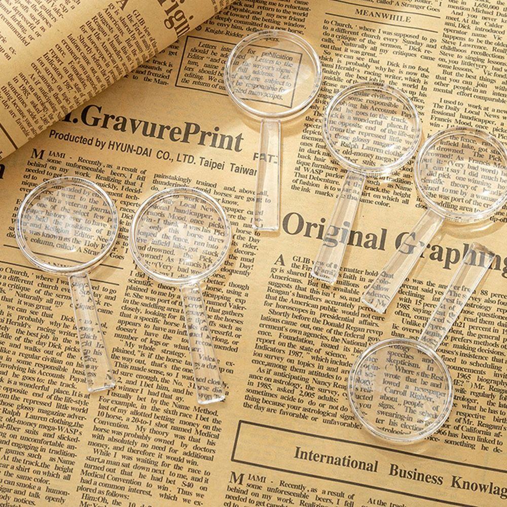 10pcs Mini Loupe Fresnel lens Transparent 3X Children's Magnifying Glass Pocket High-definition Handheld Magnifier Newspaper