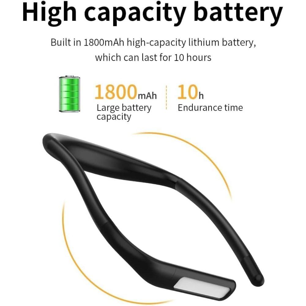 Светодиодная лампа для чтения на шею, перезаряжаемая лампа для вязания, лампа для чтения на шею, 3 цвета и 5 уровней яркости, регулируемая лампа для чтения на шею