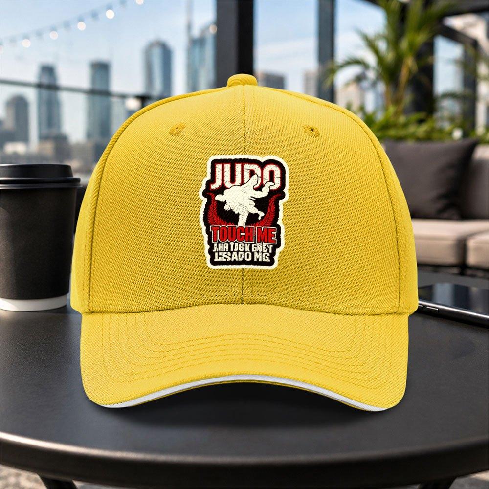 1pc New Judothemed Printed Adjustable Sandwich Cap Lightweight Printed Craft Womens Hat Sports Enthusiast Mens Trendy Hat