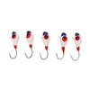 5 PCS Outdoor Ice Fishing Jigs Kit Ice Fishing Perch Hooks Winter Fishing Lures 4MM