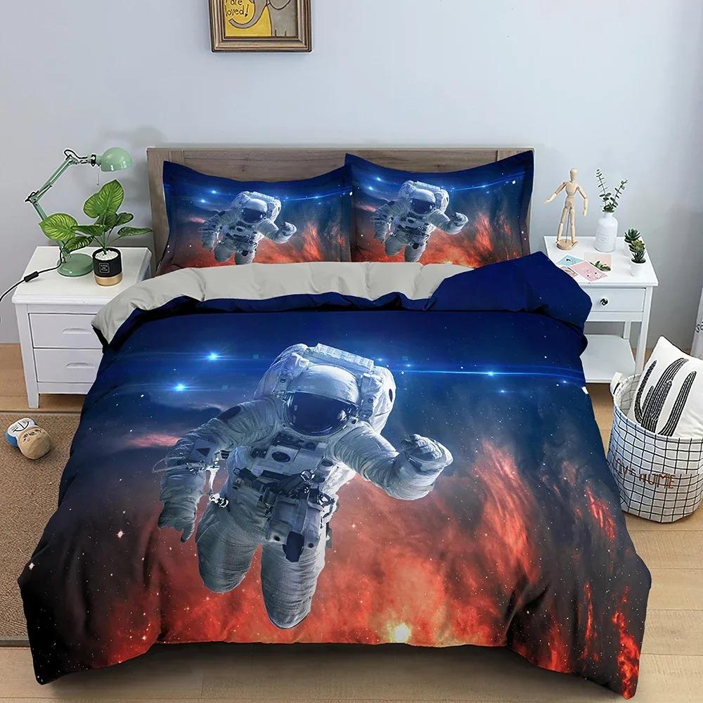 3D Design Duvet Cover Bedding Sets Spaceman Pattern Comforter Cover Pillowcases Double Single King Queen Size Bedclothes