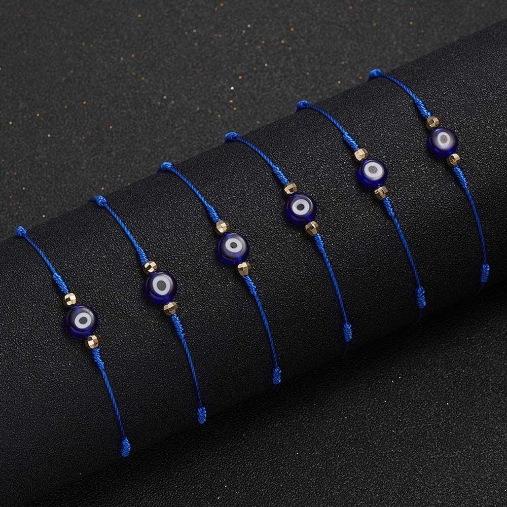 Синие Очки для Влюбленных Браслеты для Пары Браслеты Синий Глаз Ручной Работы Плетеные Браслеты Плетеные Шнуры для Рук