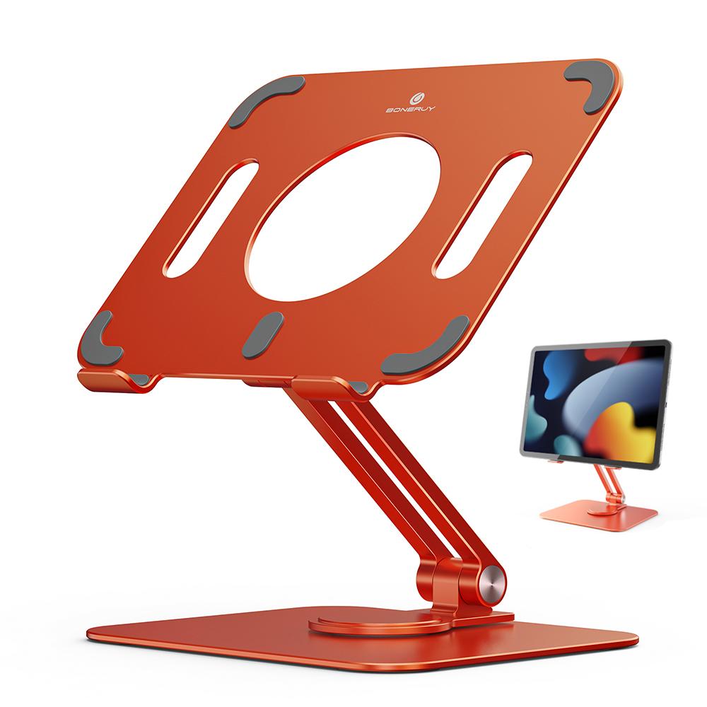 Tablet Stand Desk Riser 360 Rotation Multi -Angle /Height Adjustable Foldable Holder Dock For 5 -13 .9 Inch Phone Ipad Tablet Laptop