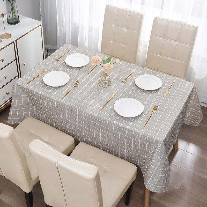 Luxury Waterproof PEVA Plaid Tablecloth & Chair Mat - Oil-Proof, High-End Rectangular Dining Cover