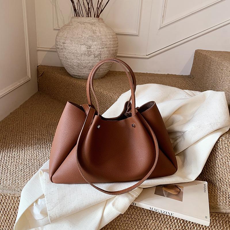 Простая Большая Сумка, Стильная Сумка на Одно Плечо, Большой Объем, Подходит для Офисных Поездок, Сумка-тоут