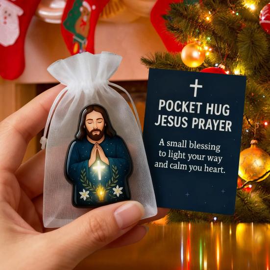 Pocket Hug Jesus Gift Blessing Jesus Prayer Figurine with Card Christian
