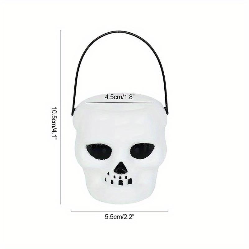 1pc Halloween Skeleton Bucket Portable Skeleton Bucket Barrel Lightweight Shaped Trick or Treat Basket Ornament Halloween