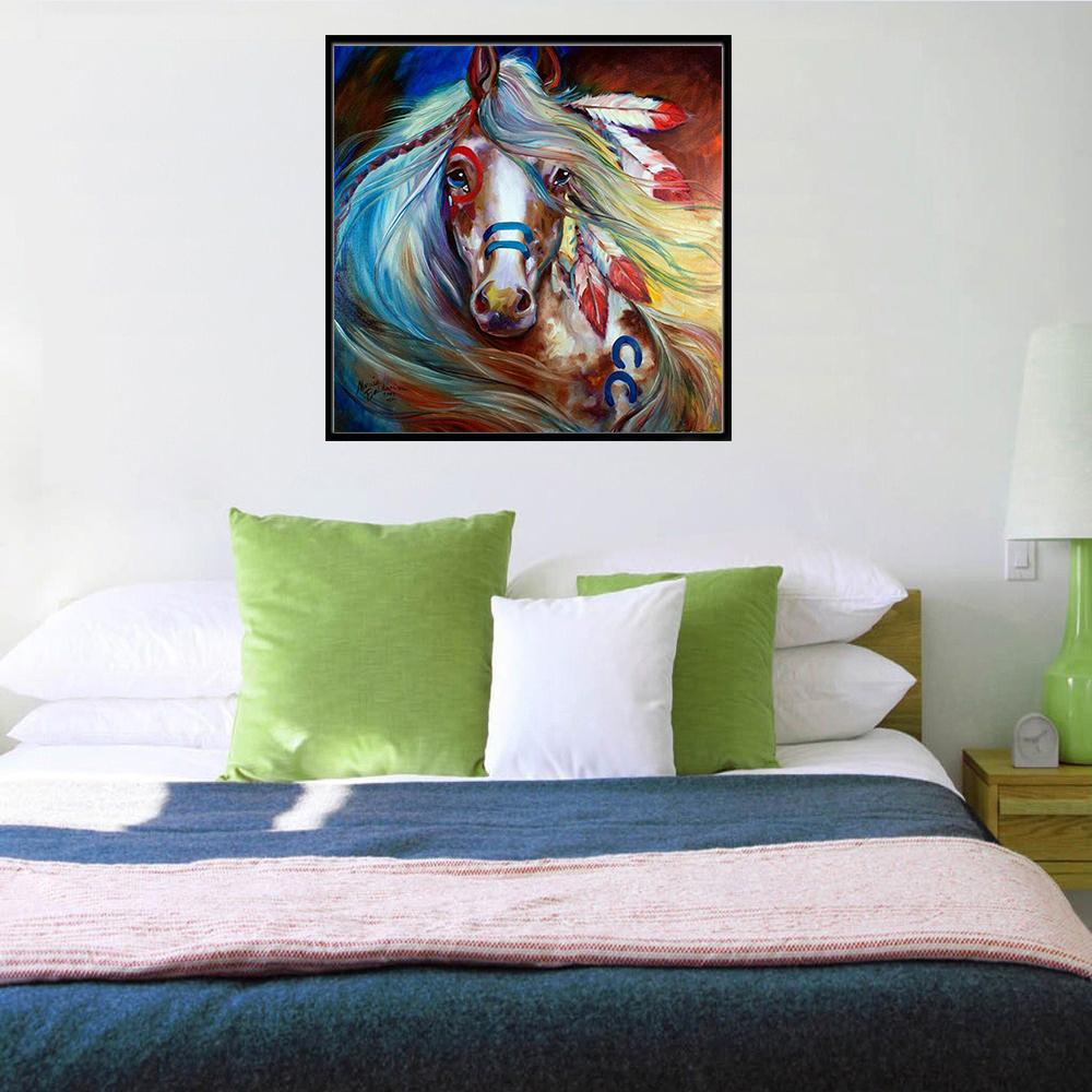 Diy Rhinestone Embroidery Cross Stitch 5D Color Horse Diamond Painting Animal Diamond Mosaic Embroidery Home Decoration Gift