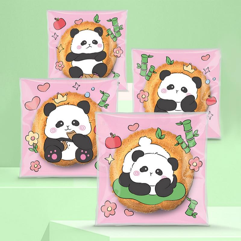 100Pcs Cute Bear Cartoon Self-Adhesive Bags For Snacks, Cookies & Cranberry Treats - Perfect For Parties & Gifts