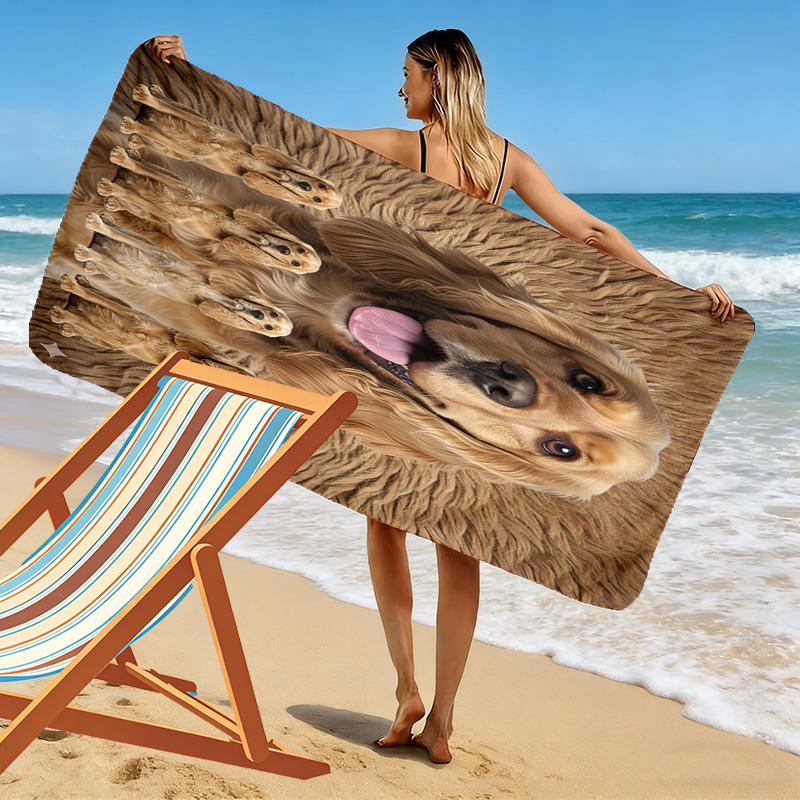 American Cocker Spaniel Print Beach Towel, Large Soft Quick Dry Towel for Beach Camping Swimming