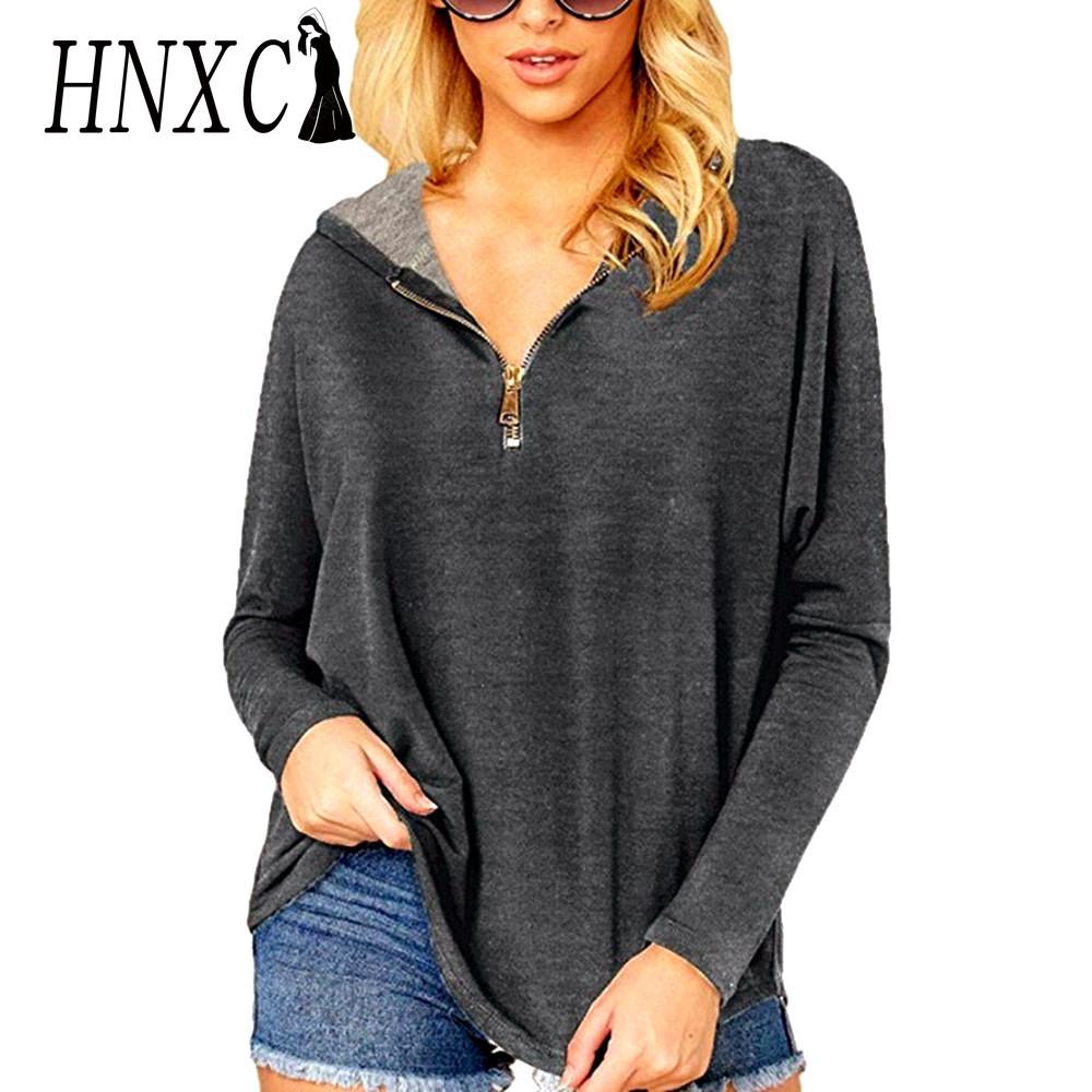 HNXC Женские модные повседневные однотонные худи и свитшоты с капюшоном и длинными рукавами с принтом