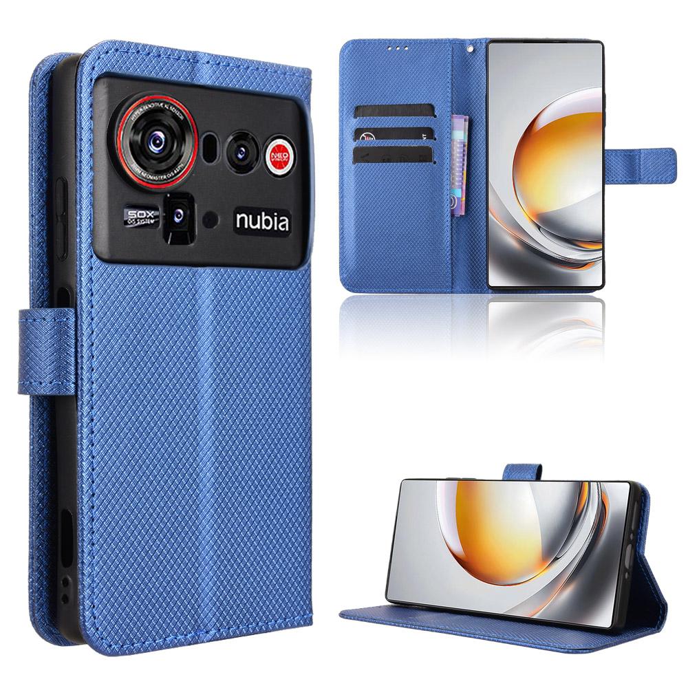 For ZTE nubia Z80 Ultra 5G Leather Wallet Case with Strap Diamond Texture Phone Cover
