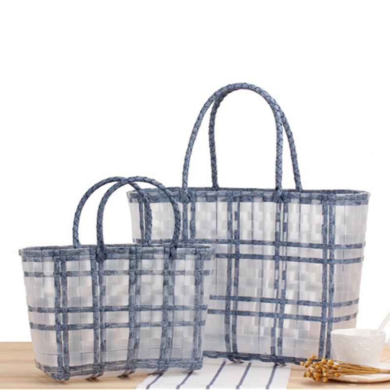 Летняя желеобразная женская модная прозрачная сумка большой вместимости пляжная сумка повседневная плетеная корзина для покупок тоут CLE