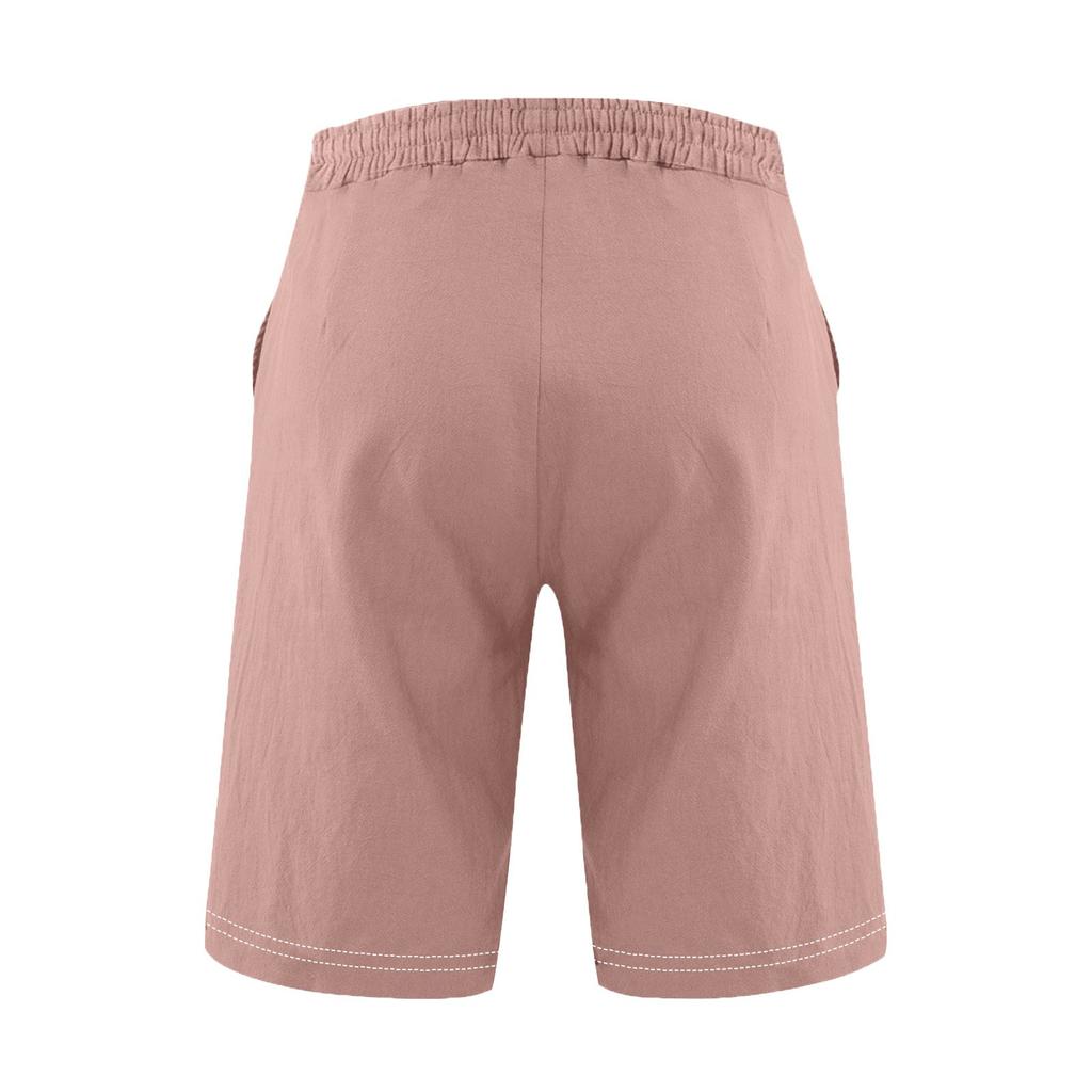 Мужские спортивные хлопковые льняные повседневные свободные шорты Повседневные пижамы с карманами для бега Брюки