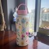 Creative Outdoor Insulated Mug 1L Floral Insulated Bottle Thermal Water Bottle  Kitchen Supplies