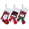 Christmas Stocking Snowman Santa Design Soft Xmas Stockings with Plush Cuff Fireplace Hanging Socks Candy Bag for Tree Fireplace