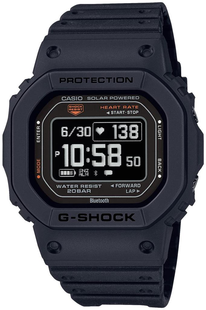 Casio Watch with Bluetooth Heart Rate Black G-Shock G-SQUAD Monitor, DW-H5600-1JR, Men's,