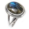 Ювелирное кольцо из чистого серебра 925 пробы с натуральным лабрадоритом, размер 7 D8N13