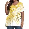 Womens Plus Size Tops Short Shirts V Neck Casual Clothing 3D Printed Tops T-Shirts