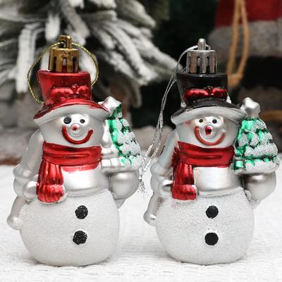 4 шт./Коробка Санта-Клаус Рождественская Елка Украшение DIY Поделки Раскрашенный Пластик Рождественские Подарки Коробки Подвеска Подвеска Новый Год