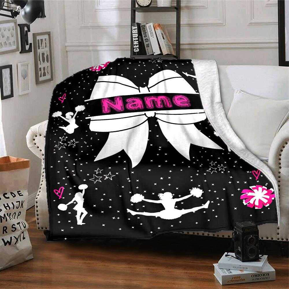 Cheerleading Theme Home Customize Your Name Blankets Comfortable Soft Lightweight Allseason Multipurpose Blanket For Picnics Sofas Offices Beds Living